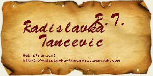 Radislavka Tančević vizit kartica